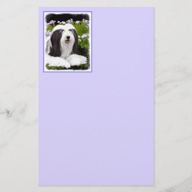 Bearded Collie Painting - Cute Original Dog Art (Voorkant)