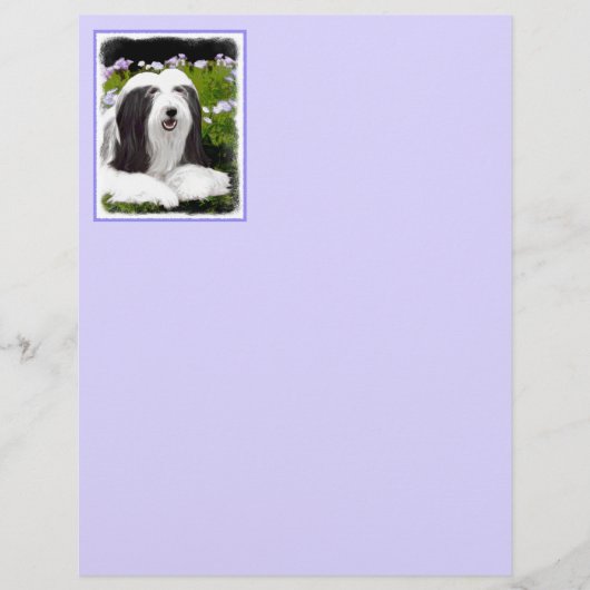 Bearded Collie Painting - Cute Original Dog Art (Voorkant)