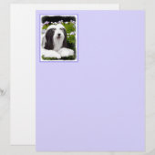 Bearded Collie Painting - Cute Original Dog Art (Voorkant / Achterkant)