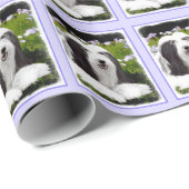 Bearded Collie Painting - Cute Original Dog Art Cadeaupapier (Rol Hoek)