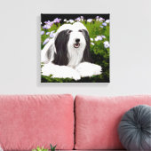 Bearded Collie Painting - Cute Original Dog Art Canvas Afdruk (Insitu (Woonkamer))