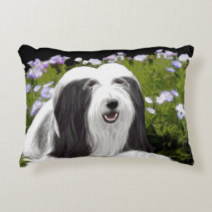 Bearded Collie Painting - Cute Original Dog Art Decoratief Kussen