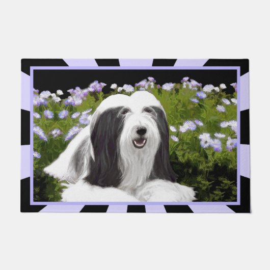 Bearded Collie Painting - Cute Original Dog Art Deurmat (Voorkant)