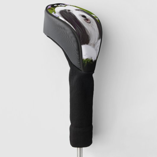 Bearded Collie Painting - Cute Original Dog Art Golfheadcover (Schuin)