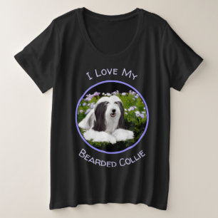 Bearded Collie Painting - Cute Original Dog Art Grote Maat T-shirt
