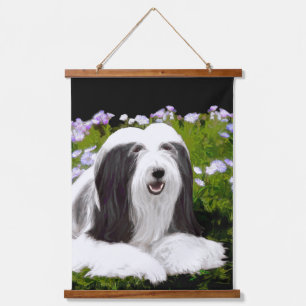 Bearded Collie Painting - Cute Original Dog Art Hangend Wandkleed