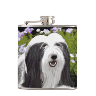 Bearded Collie Painting - Cute Original Dog Art Heupfles