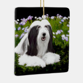 Bearded Collie Painting - Cute Original Dog Art Keramisch Ornament (Rechts)