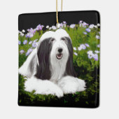 Bearded Collie Painting - Cute Original Dog Art Keramisch Ornament (Links)