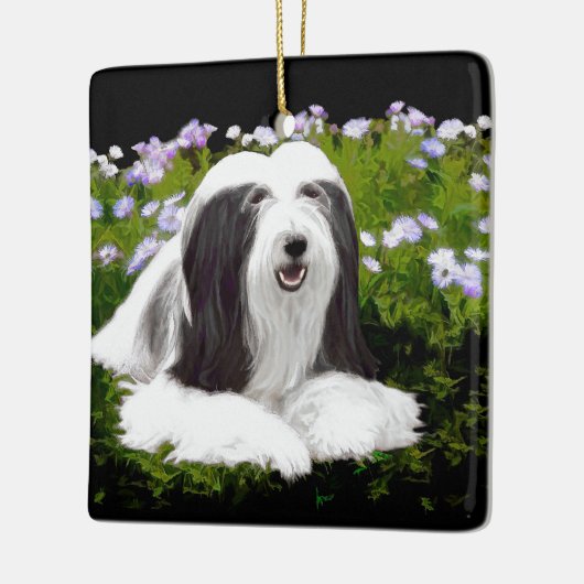 Bearded Collie Painting - Cute Original Dog Art Keramisch Ornament (Links)