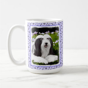 Bearded Collie Painting - Cute Original Dog Art Koffiemok
