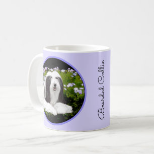 Bearded Collie Painting - Cute Original Dog Art Koffiemok