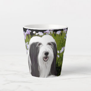 Bearded Collie Painting - Cute Original Dog Art Latte Mok