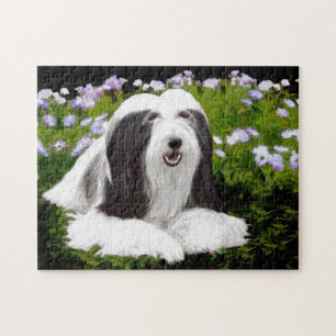 Bearded Collie Painting - Cute Original Dog Art Legpuzzel