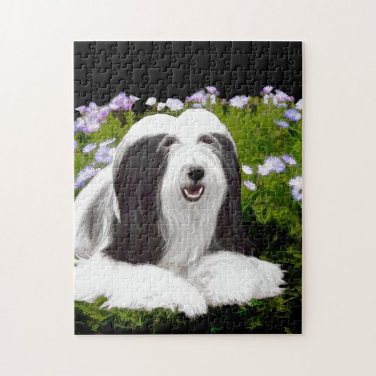 Bearded Collie Painting - Cute Original Dog Art Legpuzzel (Verticaal)