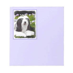 Bearded Collie Painting - Cute Original Dog Art Notitieblok