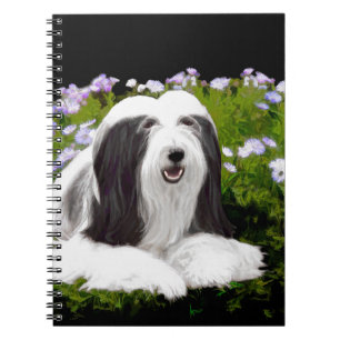 Bearded Collie Painting - Cute Original Dog Art Notitieboek
