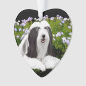 Bearded Collie Painting - Cute Original Dog Art Ornament (voorkant)