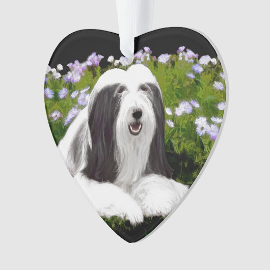 Bearded Collie Painting - Cute Original Dog Art Ornament (voorkant)