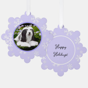 Bearded Collie Painting - Cute Original Dog Art Ornament Kaart