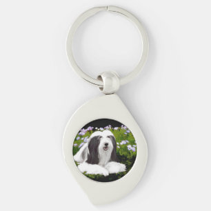Bearded Collie Painting - Cute Original Dog Art Sleutelhanger