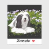 Bearded Collie Painting - Cute Original Dog Art Sticker (Vel)
