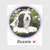 Bearded Collie Painting - Cute Original Dog Art Sticker (Vel)