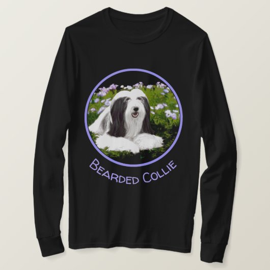 Bearded Collie Painting - Cute Original Dog Art T-shirt (Design voorkant)