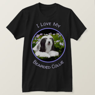 Bearded Collie Painting - Cute Original Dog Art T-shirt