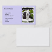 Bearded Collie Painting - Cute Original Dog Art Visitekaartje (Voorkant / Achterkant)