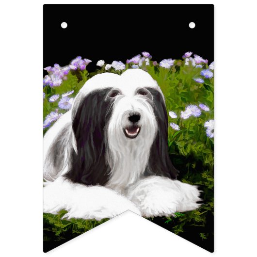 Bearded Collie Painting - Cute Original Dog Art Vlaggetjes (Eerste vlag)
