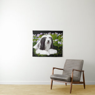 Bearded Collie Painting - Cute Original Dog Art Wandkleed