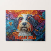 Bearded Collie Paper Quilling Art Dog Portret Legpuzzel (Horizontaal)