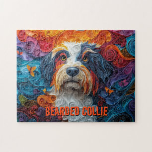 Bearded Collie Paper Quilling Art Dog Portret Legpuzzel
