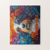 Bearded Collie Paper Quilling Art Dog Portret Legpuzzel (Verticaal)