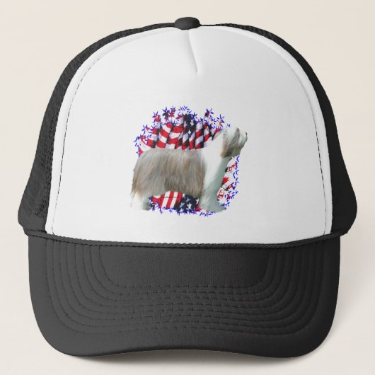 Bearded Collie Patriot Trucker Pet (Voorkant)