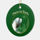 Bearded Collie Peace Keramisch Ornament (Links)