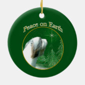 Bearded Collie Peace Keramisch Ornament (Achterkant)