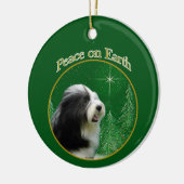 Bearded Collie Peace Keramisch Ornament (Links)