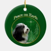 Bearded Collie Peace Keramisch Ornament (Achterkant)