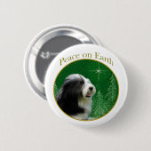Bearded Collie Peace Ronde Button 5,7 Cm (Voorkant /achterkant)