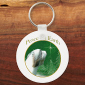 Bearded Collie Peace Sleutelhanger (Voorkant)
