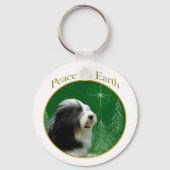 Bearded Collie Peace Sleutelhanger (Voorkant)