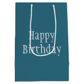 Bearded Collie Peeking Over a Fence Medium Cadeauzakje (Achterkant)