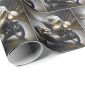 Bearded Collie Rijden een Motorcycle Cadeaupapier (Rol Hoek)