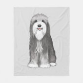 Bearded Collie | Schattigee Cartoon Dog Gooi Deken (Voorkant)