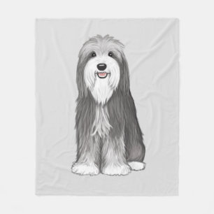 Bearded Collie   Schattigee Cartoon Dog Gooi Deken
