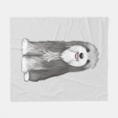 Bearded Collie | Schattigee Cartoon Dog Gooi Deken (Voorkant (Horizontaal))