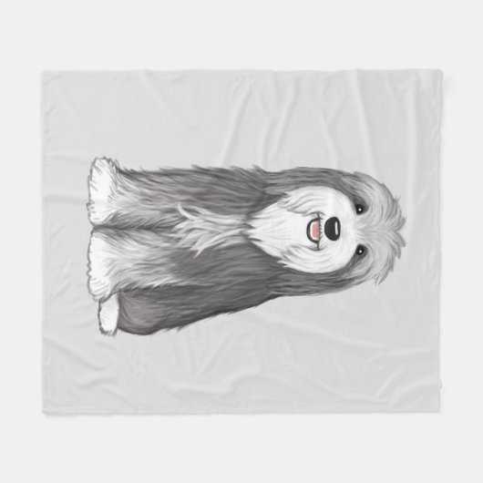Bearded Collie | Schattigee Cartoon Dog Gooi Deken (Voorkant (Horizontaal))
