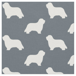 Bearded Collie Silhouettes Honden Patroon Stof